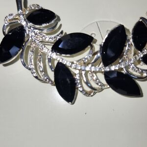 Dana Buchman Black and Silver Brooch